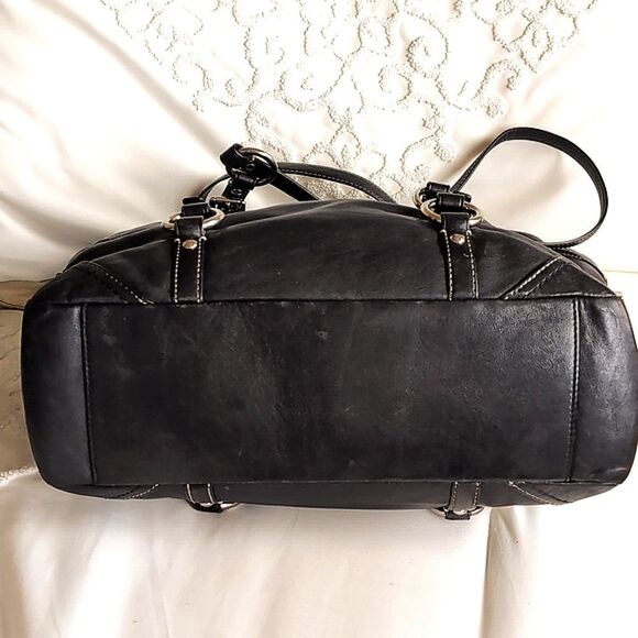 COACH♣️Black Leather Tote Bag - Picture 5 of 16